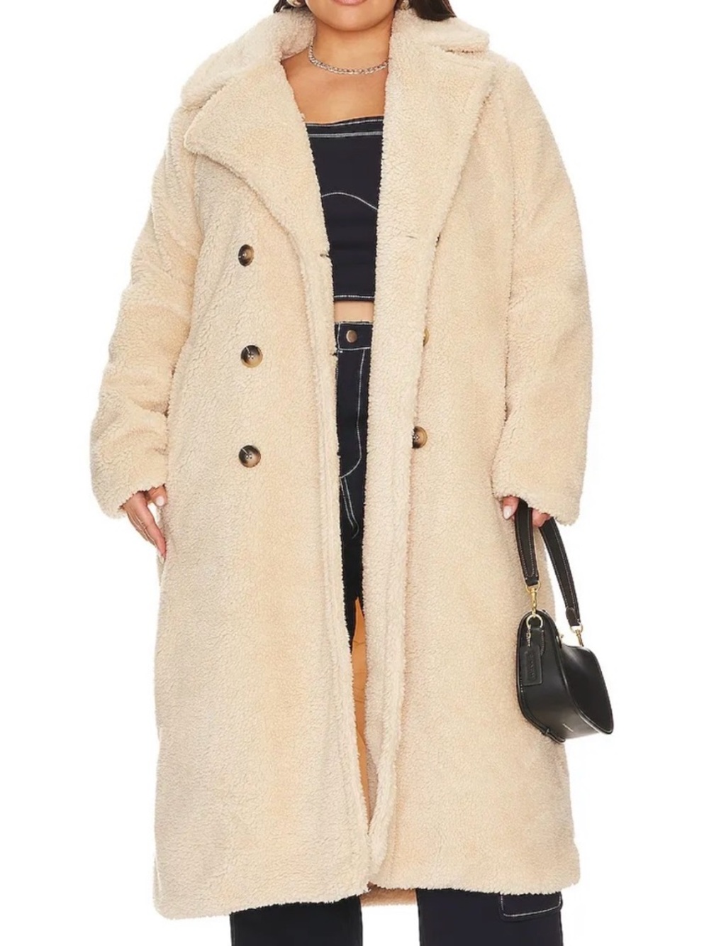 Remi x Revolve size 3X Faux Shearling Long Coat - Women's Cozy Teddy Overcoat